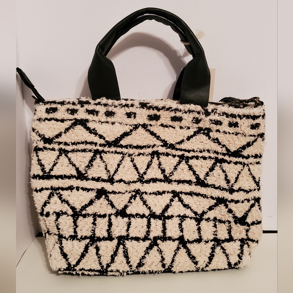 Universal Thread Multicolored Jacquard Strap/ Two Handle Purse